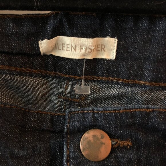Eileen Fisher Womens Mid-Rise Straight Leg Jeans Dark Wash Size 8 - Picture 3 of 4